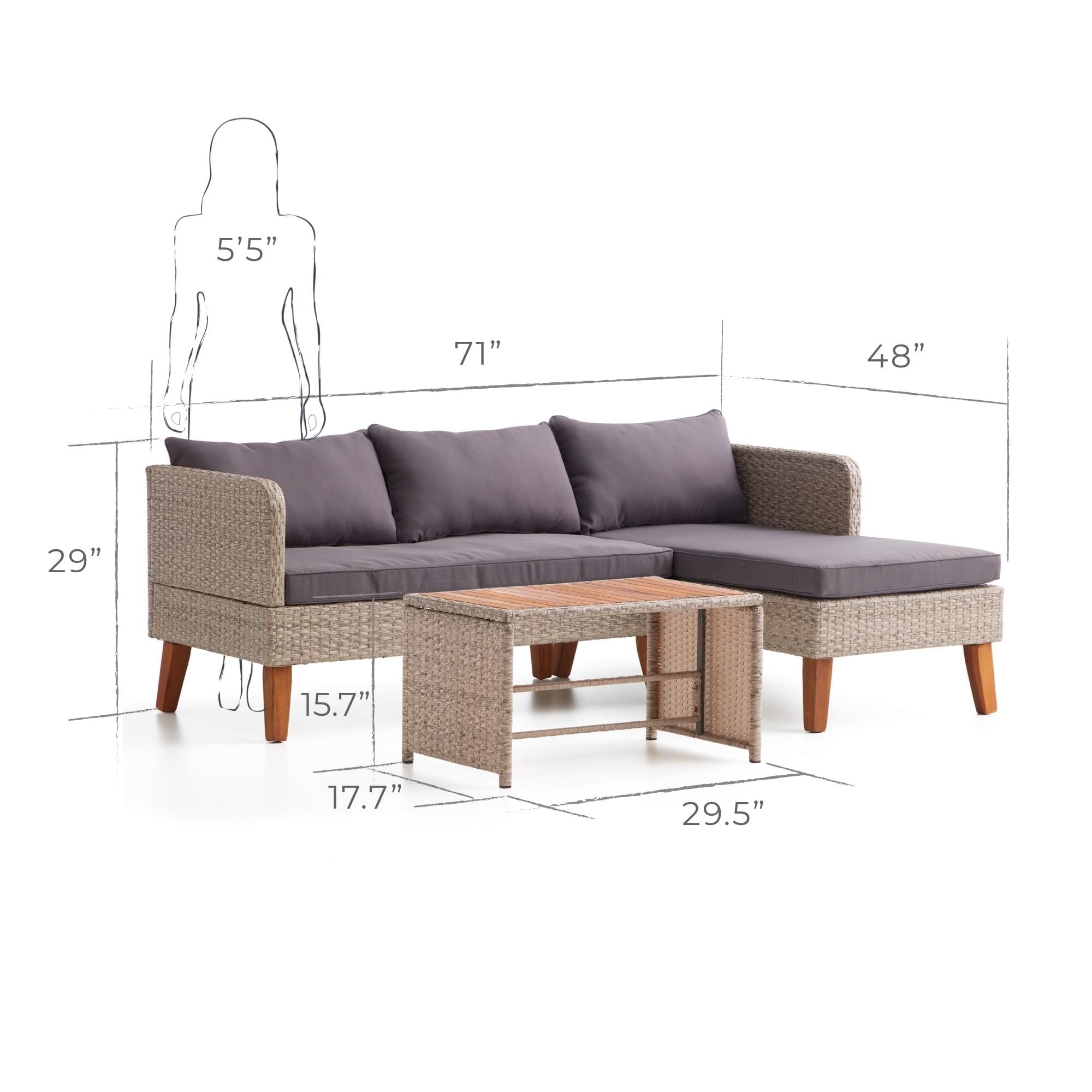 Brookside chloe rattan outdoor sale sectional seating set