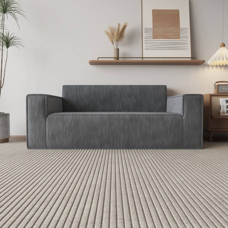 Memory Foam Deep Seat Sofa Corduroy 3 Seater Couch for Living Room