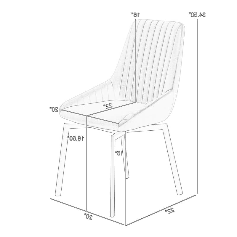 Jeny 22 Inch Swivel Dining Chair Set of 2, Gray Polyester, Black Legs