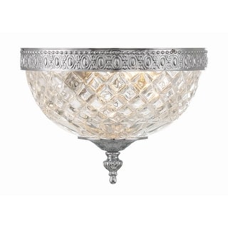 Crystorama 2 Light Crystal Flush Mount - 8"W x 8"H x 8"D