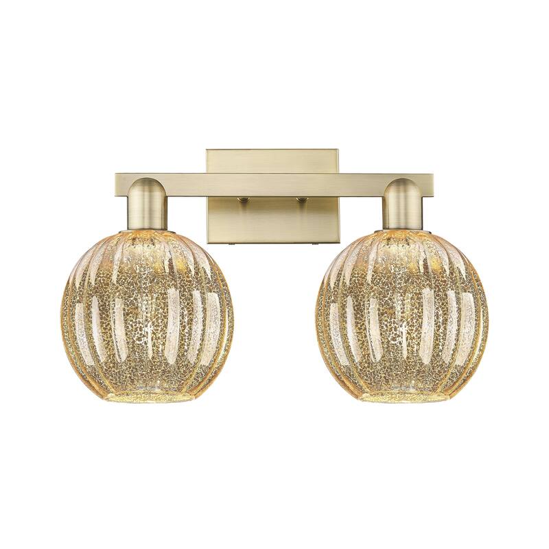 Innovations Lighting Downtown Urban - Preston - 2 Light 16" Globe Shade Bath Vanity Light
