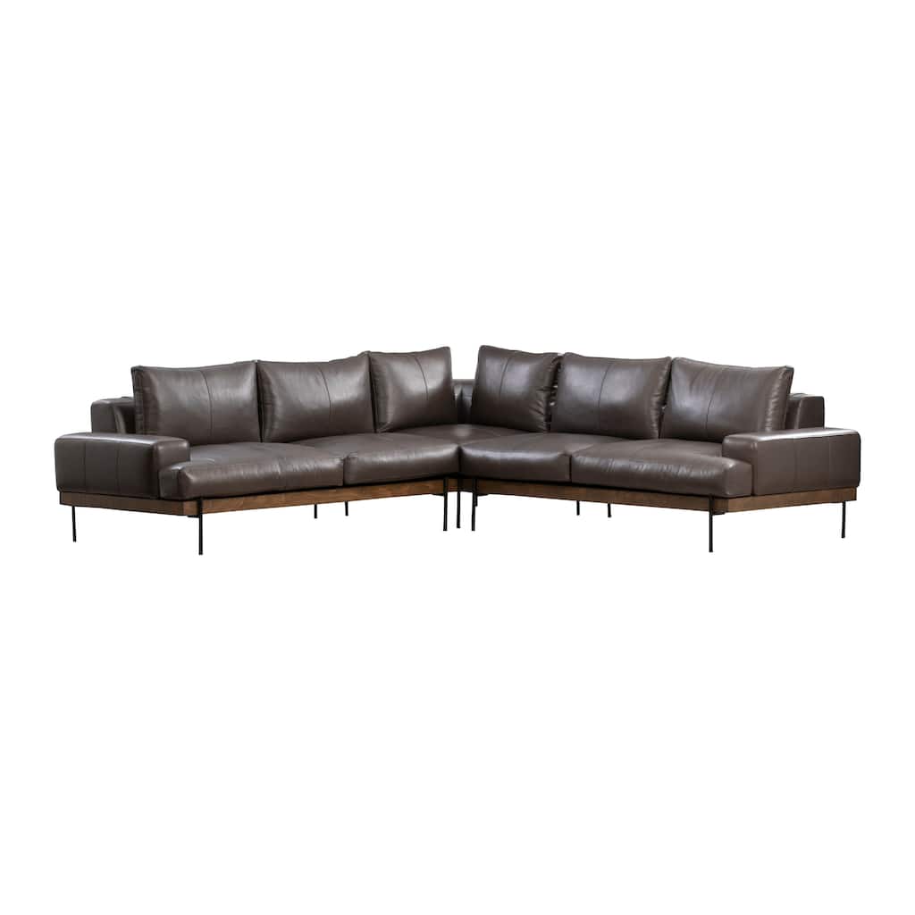 Largo Top Grain Leather Sectional