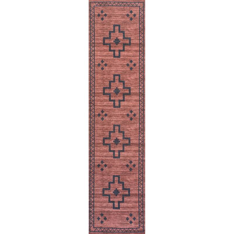 JONATHAN Y Rand Medallion Textured Weave Machine Washable Area Rug