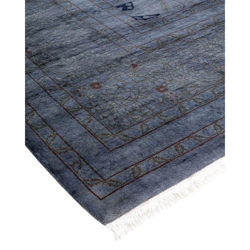 Fine Vibrance, One-of-a-Kind Hand-Knotted Area Rug - Gray, 10' 4" x 13' 8" - 10' 4" x 13' 8"