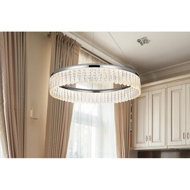 Elegant Lighting 2060D24 Rune 24" Wide LED Ring Chandelier - 2087