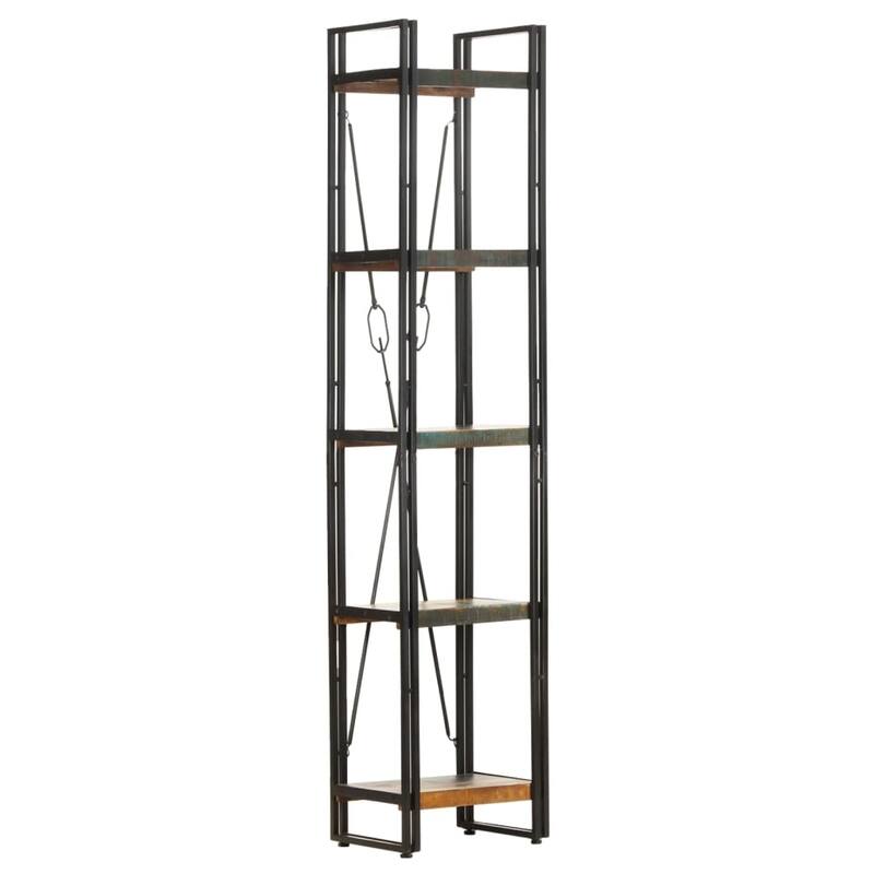 vidaXL 5-Tier Bookcase 15.7"x11.8"x70.9" Solid Reclaimed Wood