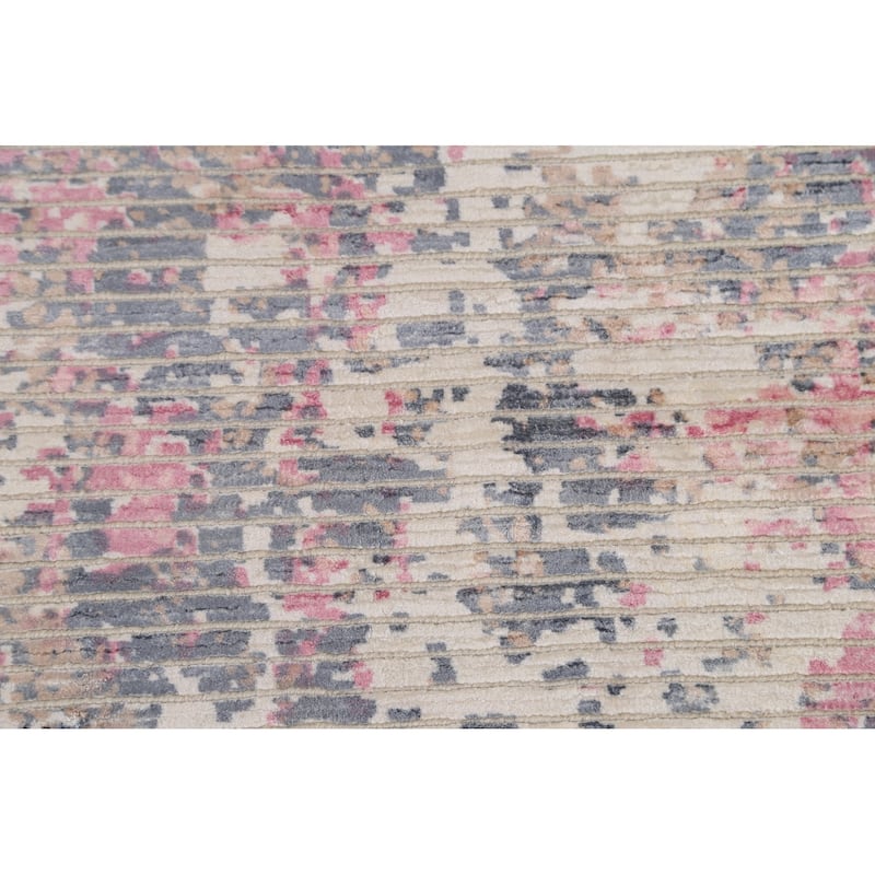 Abstract Area Rug Handmade Modern Wool Carpet - 6'6"x 9'8"