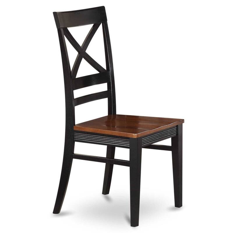 HomeStock 6-Piece Rectangle Black and Cherry Finish Solid Wood Top dining Table with 1-Bench and 4-Chairs
