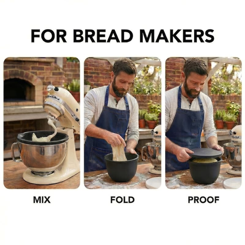 Sweet Jojo Designs 2p Silicone Bowl Liners with Lids for Kitchenaid Mixer, 4.5 & 5 Qt Silicone Bowl Liners for Kitchen Aid Mixer