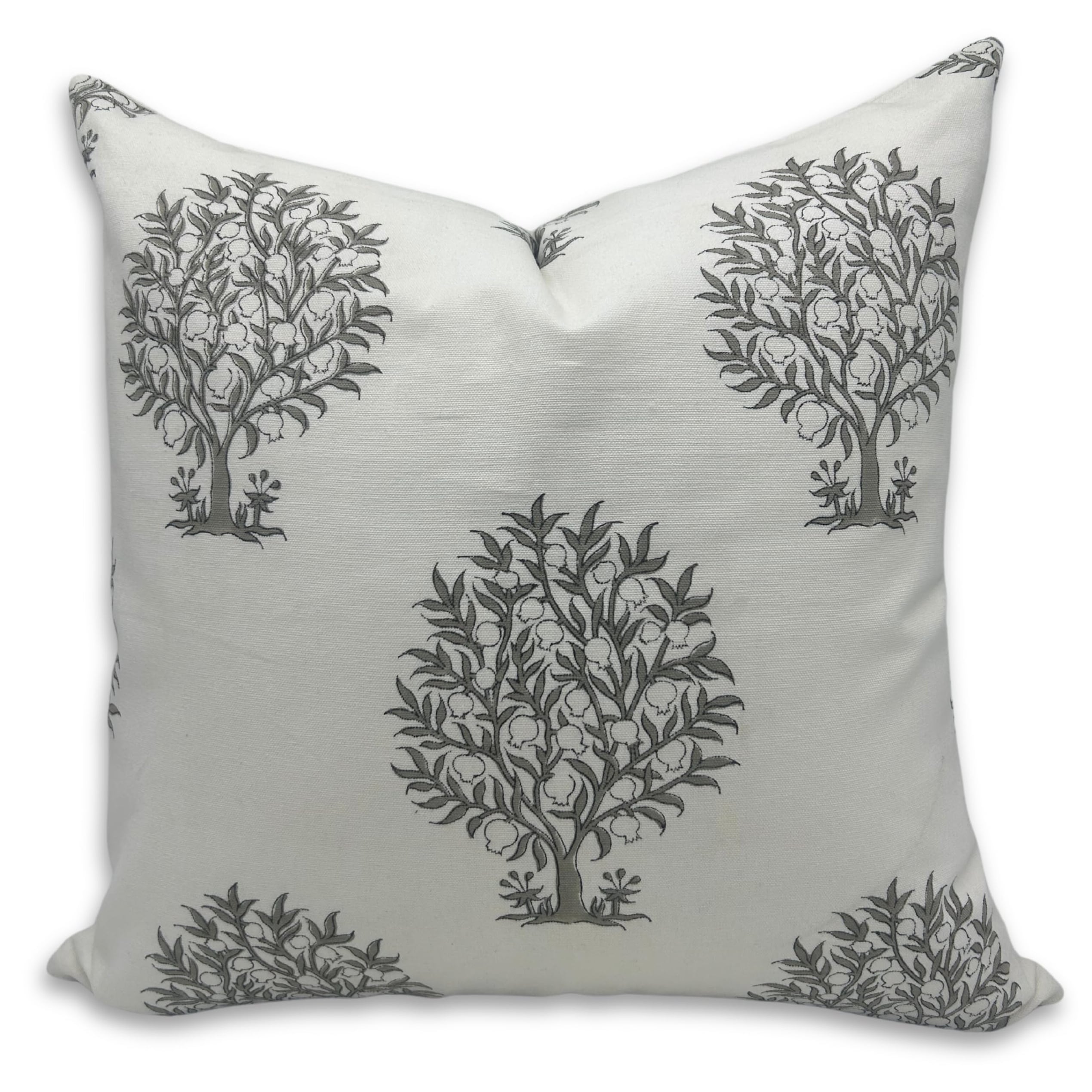 Fabdivine White Base Cotton Block Print Pillow Cover Rustic Home, Anar