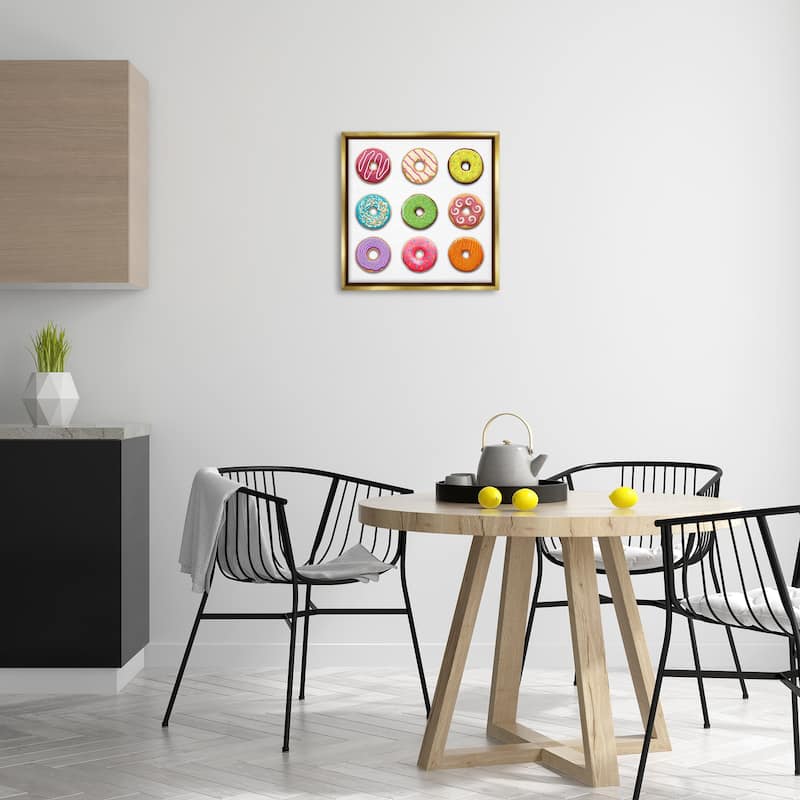 Stupell Colorful Mixed Donuts Framed Floater Canvas Wall Art Design By Marcus Prime