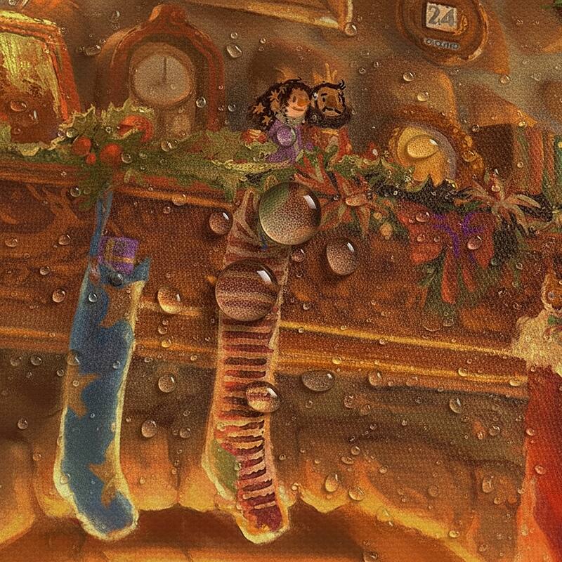 Thomas Kinkade Santa's Workshop Shower Curtain by Laural Home