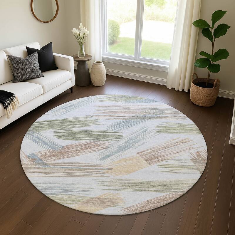 Premium Washable Super Soft Contemporary Mayfield Rug - Sky - 8' x 8'