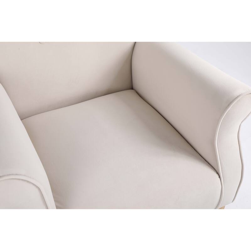 Baby Room High Back Rocking Chair Nursery Chair, Comfortable Rocker Fabric Padded Seat ,Modern High Back Armchair