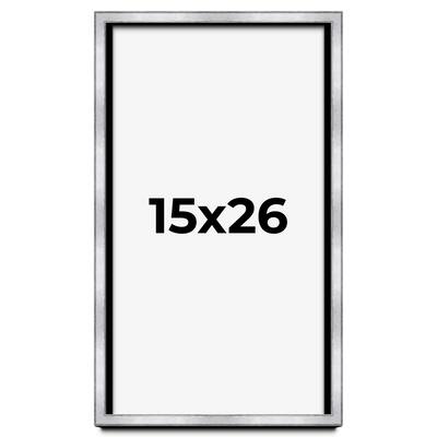 15x26 Shadow Box Frame Silver | 1.375 Inches Deep Real Wood