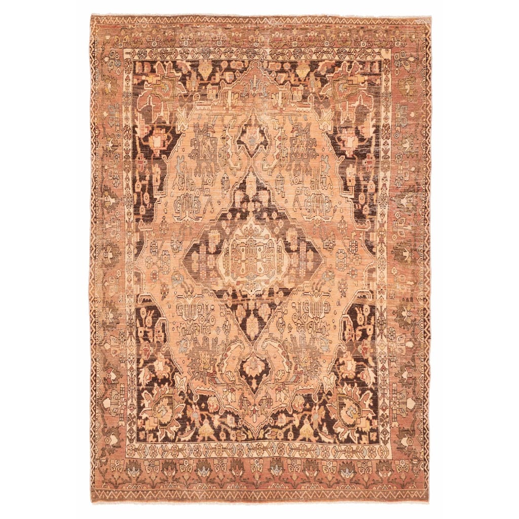 ECARPETGALLERY Hand-knotted Antalya Vintage Copper Wool Rug - 6'11 x 9'11