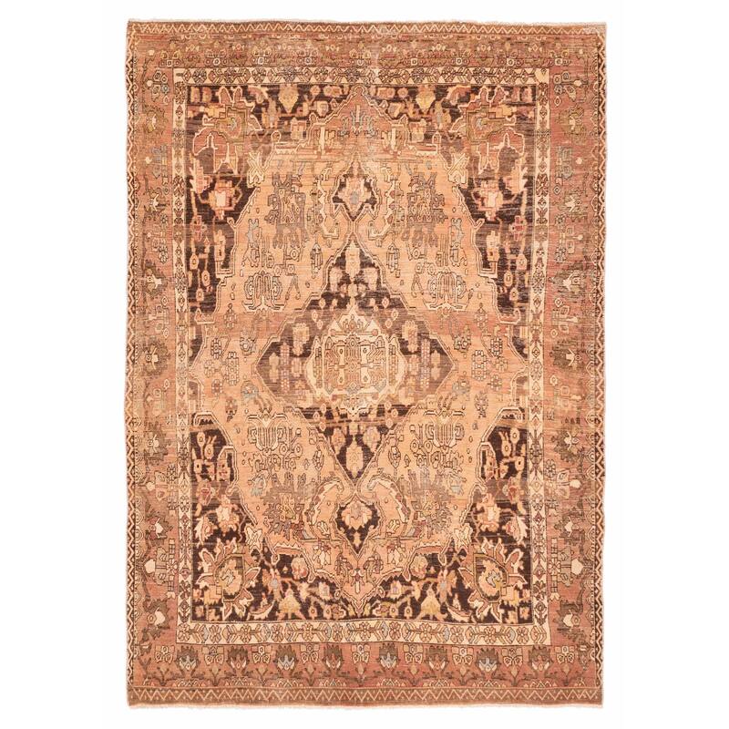 ECARPETGALLERY Hand-knotted Antalya Vintage Copper Wool Rug - 6'11 x 9'11