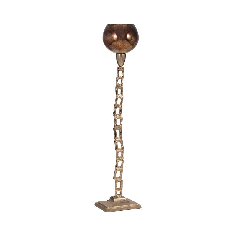 Sagebrook Home Modern Glam Metal Gold Novelty Tealight Holder With Base