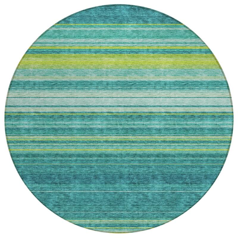 Machine Washable Indoor/ Outdoor Ombre Stripes Chantille Rug