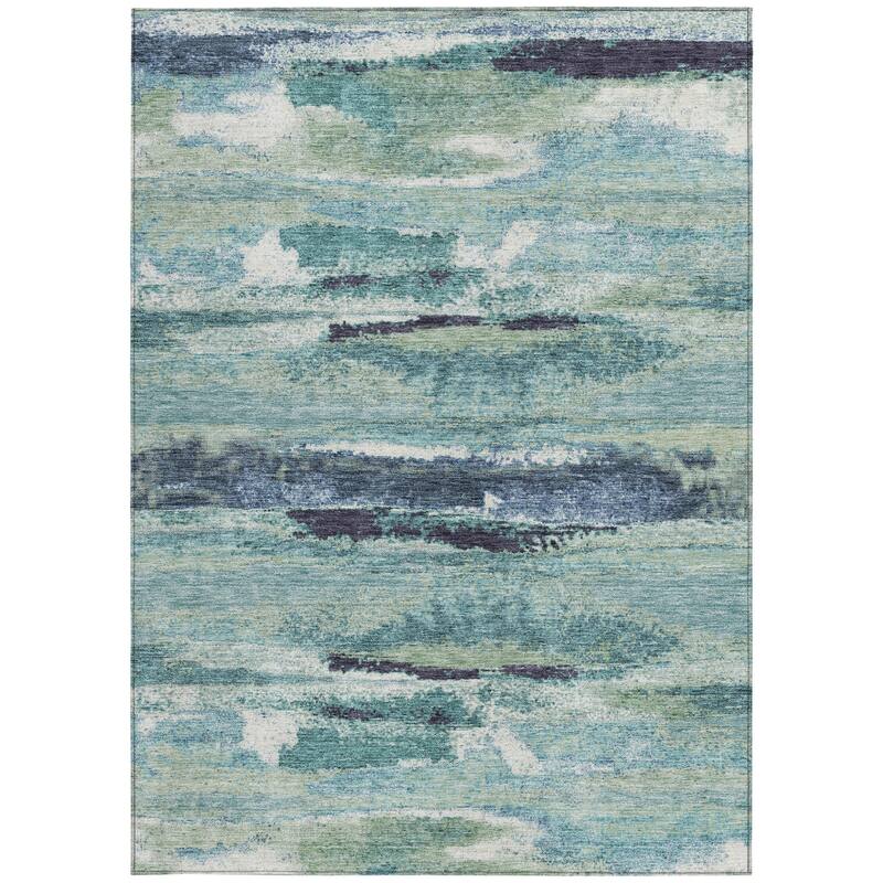 HomeRoots Abstract Transitional Rectangle Outdoor Rug