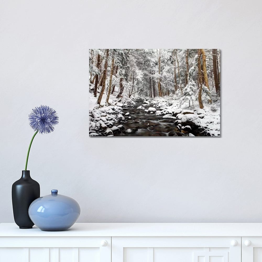 iCanvas "Stream In Winter, Nova Scotia, Canada - Horizontal" by Scott Leslie Canvas Print