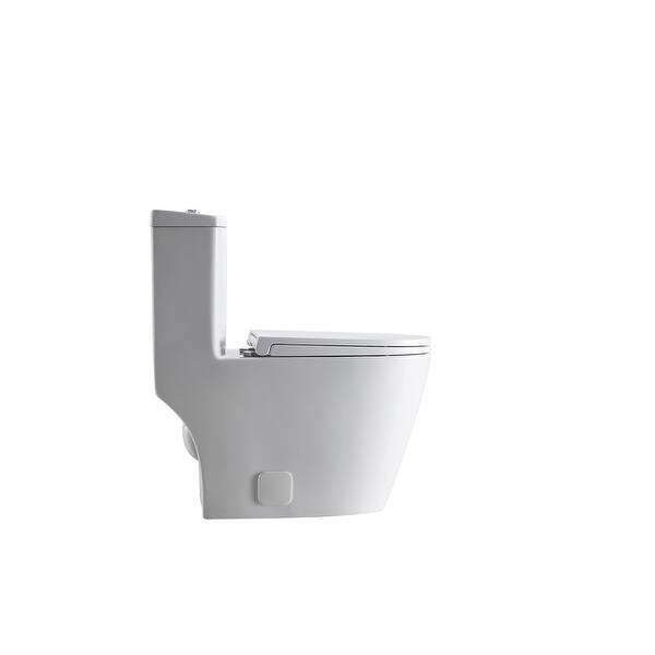 Shop Decqo White Elongated 1 Piece Toilet Overstock