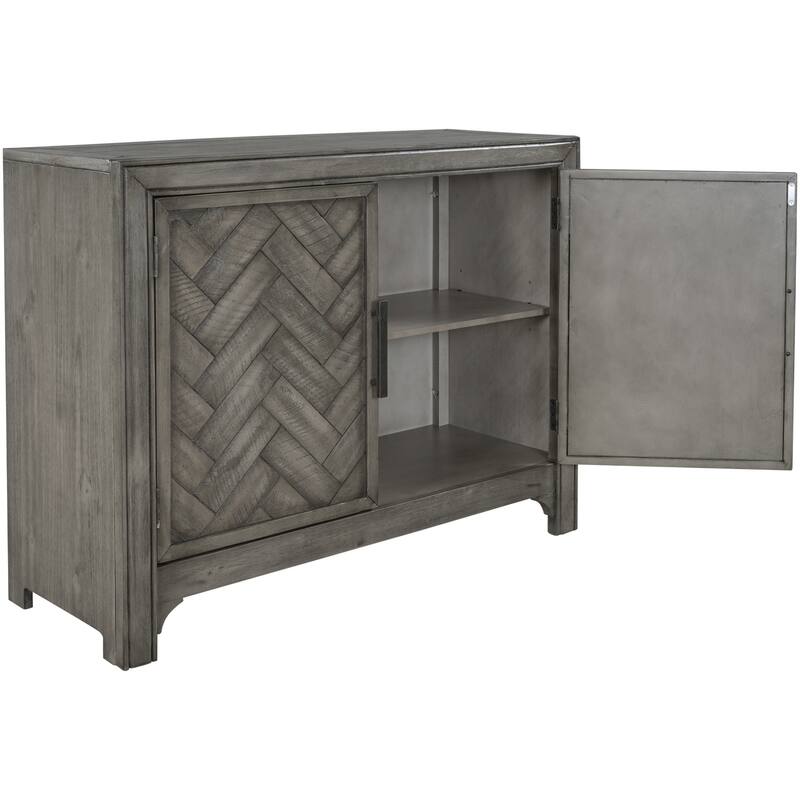 Living Room Wooden Console Table with 2 Shelves
