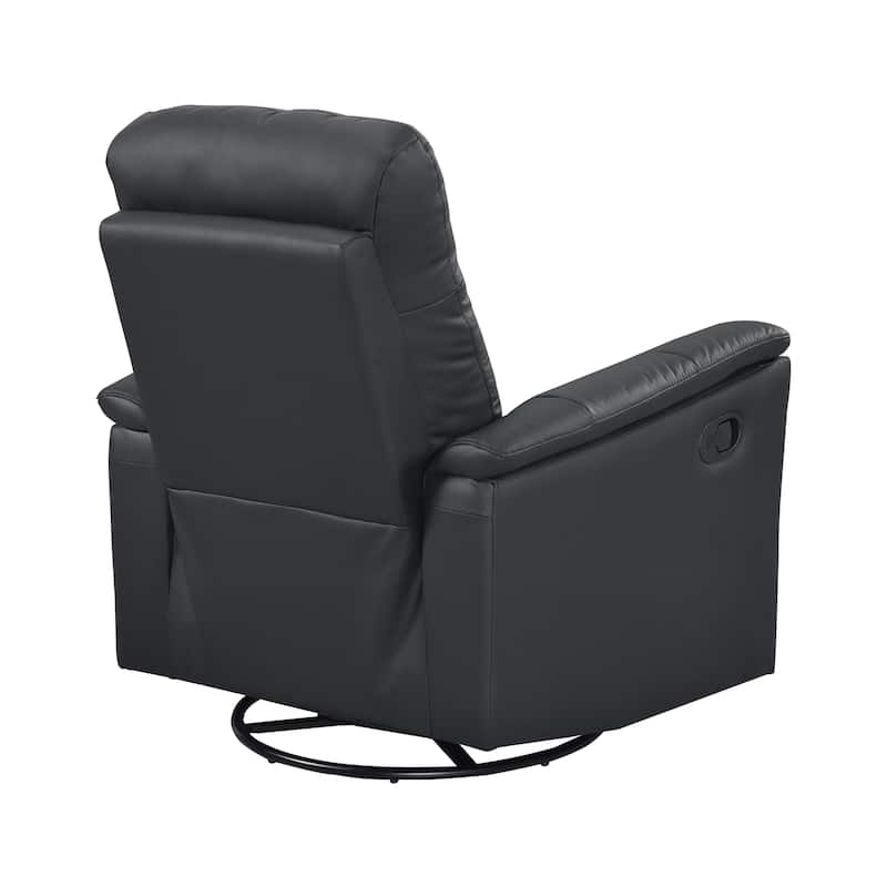 Fremont & Park Monte 35.5" Leather Swivel Glider Manual Recliner - 360-Degree Swivel