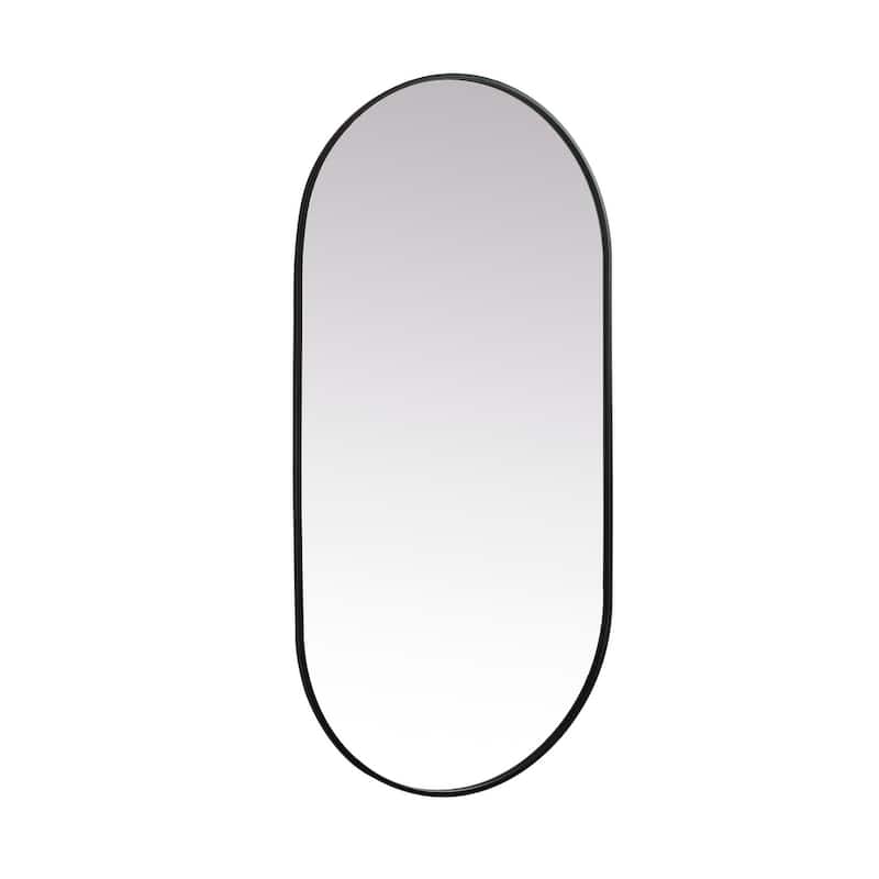 Indigo Home Metal Frame Oval Mirror 30x60 Inch