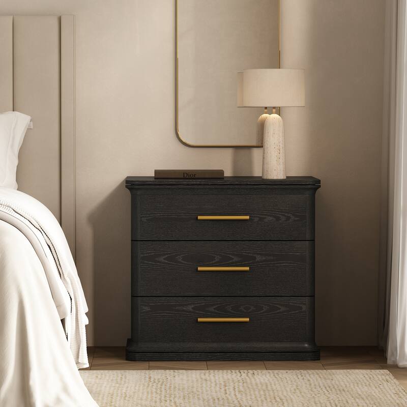 Clifford 2 Drawer Bedroom Nightstand - Black