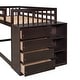 preview thumbnail 47 of 48, Floor Bunk Bed with Movable Storage Cabinet, Include 4 Storage Drawers and 3 Shelves, Solid Wood Bunkbeds Frame for Kids Teens