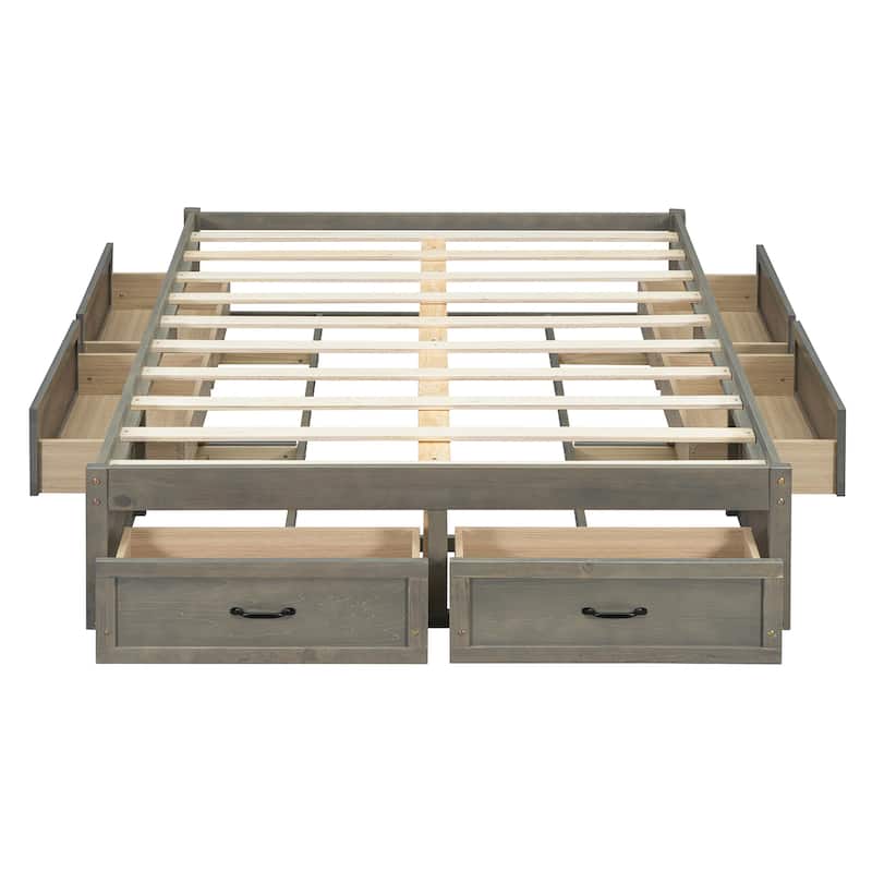 Platform Bed with 6 Storage Drawers