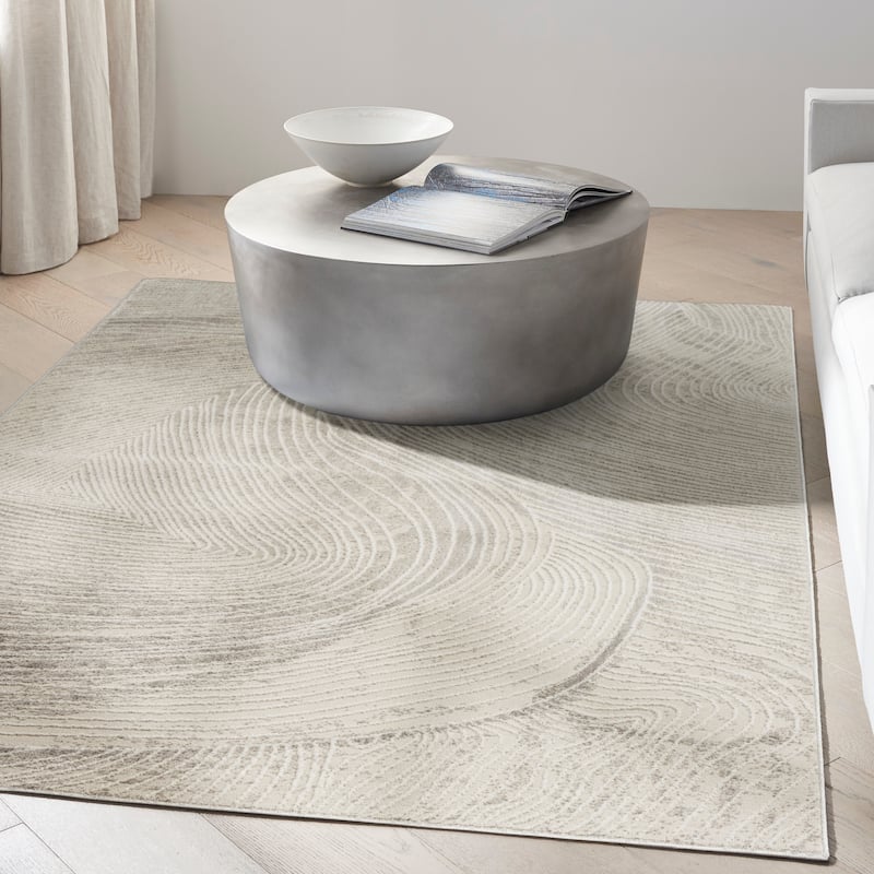 Calvin Klein CK029 Captivating Indoor only Ivory Contemporary Area Rug - Ivory - 5'3" x 7'3"