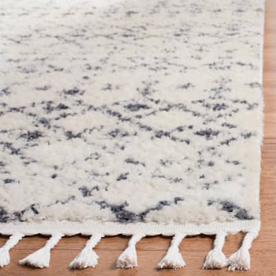 SAFAVIEH Berber Fringe Shag Leatha Trellis Rug