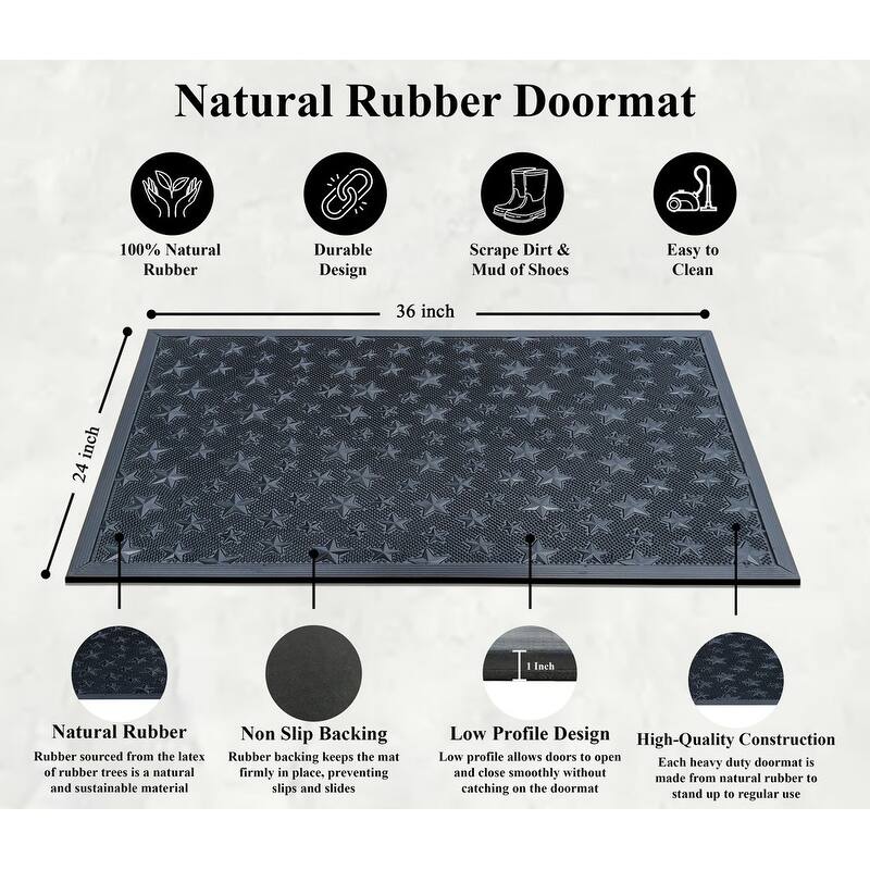 A1HC Rubber Pin Welcome Door Mats, Hand Finished, Non-Slip Backing Rubber, Heavy Duty Floormats