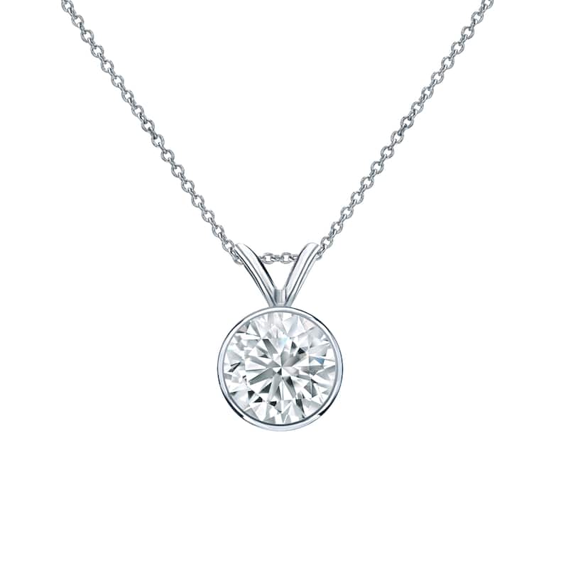 Vault Classics 0.50ct TW Natural Diamond Bezel Solitaire Pendant (I VS2) - White
