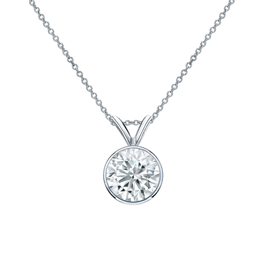 Vault Classics 0.50ct TW Natural Diamond Bezel Solitaire Pendant (I VS2)
