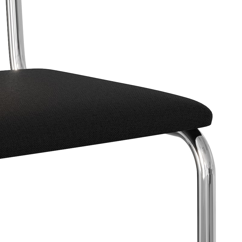Hayward Cane Back Fabric Side Chair Chrome Frame (Set Of 2)
