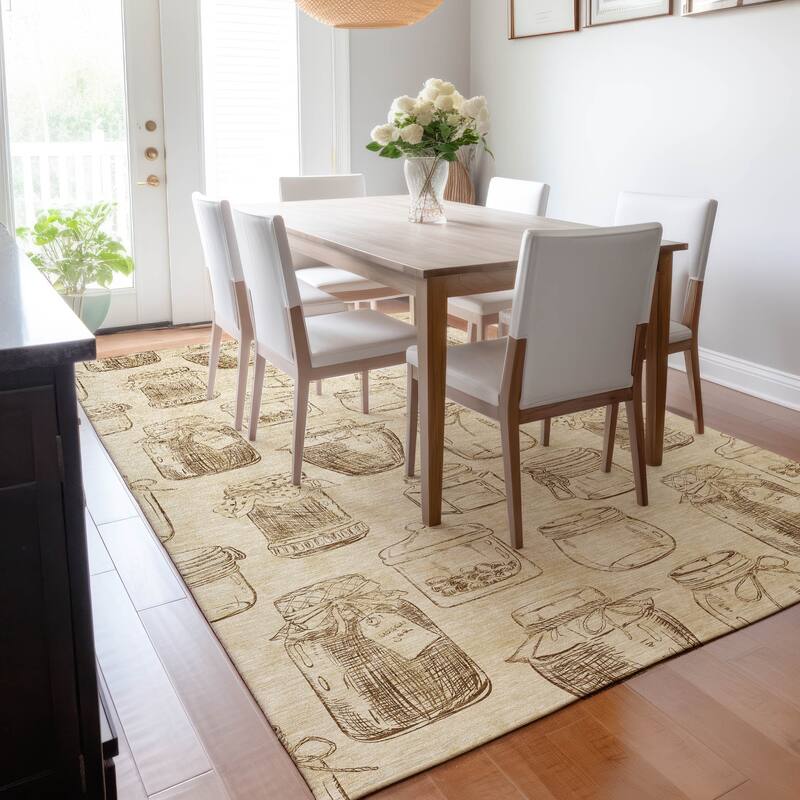 Premium Washable Super Soft Farmhouse Jars Mayfield Rug