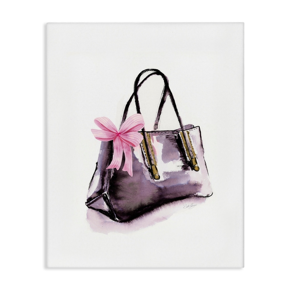 Stupell Luxe Purse with Ribbon Canvas Wall Art Design By Stella Chang