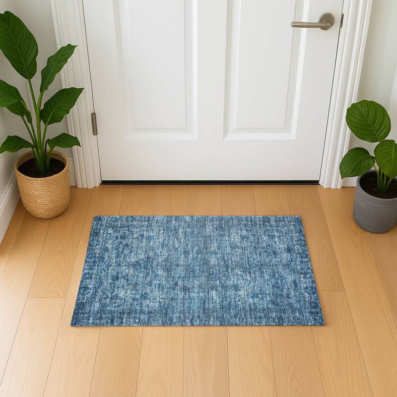 Premium Washable Super Soft Vintage Traditional Mayfield Rug - Blue - 1'8" x 2'6"