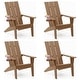 preview thumbnail 10 of 14, WINSOON All-Weather HIPS Outdoor Adirondack Chairs with Cup Holder (Set of 4) Teak