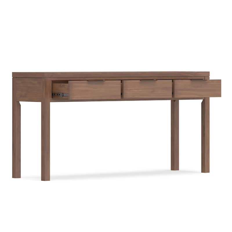 WYNDENHALL Fabian 60 inch Wide Solid Wood Contemporary Console Table - 60" W x 16" D x 30" H