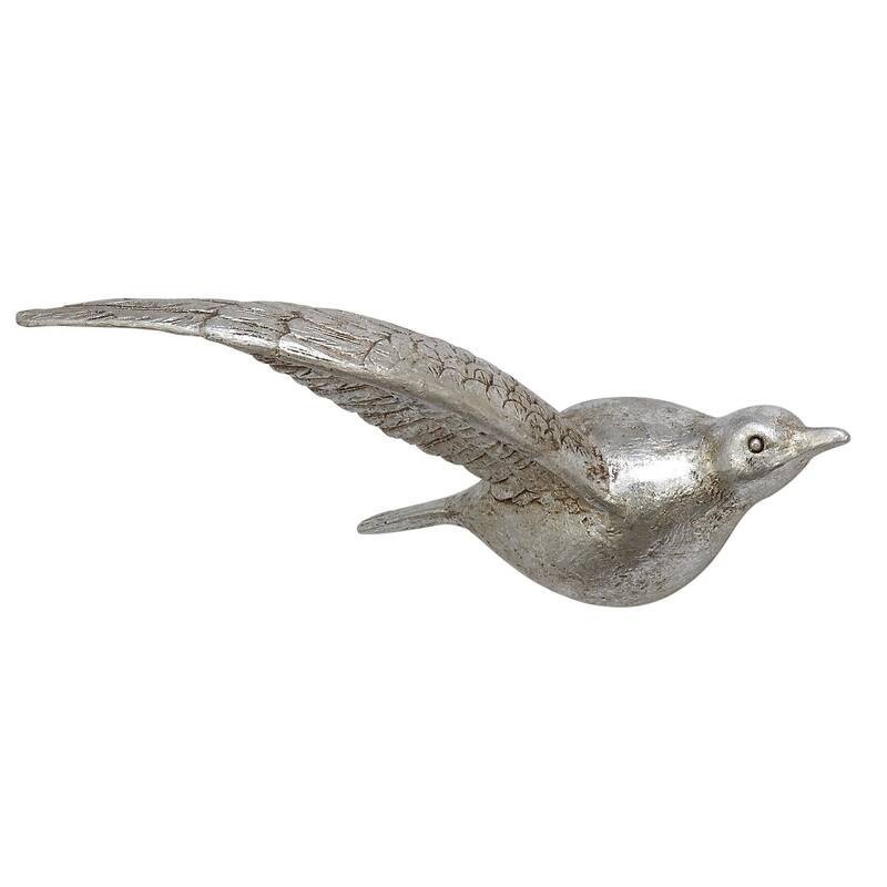 Polystone Weathered 3D Floating Bird Wall Decor (Set of 3) - Dark Brown, Gold, Silver