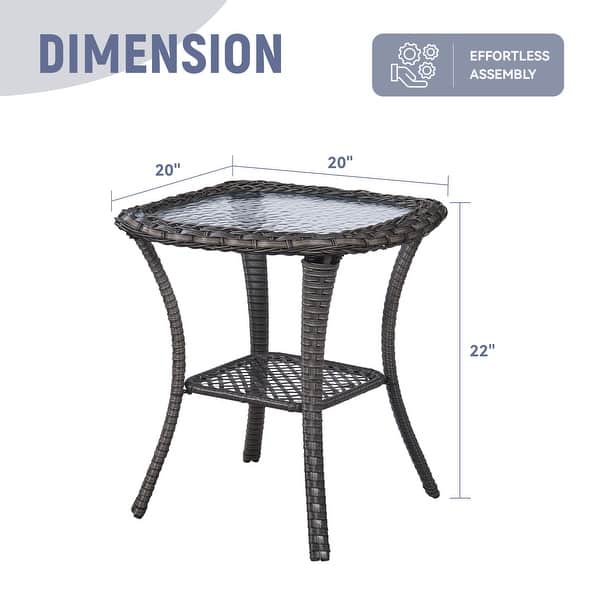 dimension image slide 3 of 5, Gymojoy Outdoor Wicker 3 Seater Sofa Furniture Outdoor Sofa