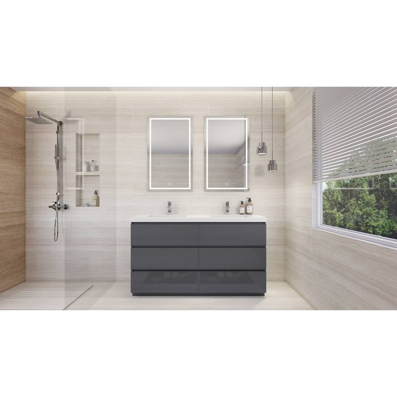Aron 60'' Freestanding Vanity with Double Reinforced Acrylic Sink