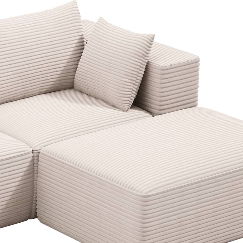 Moasis L Shaped Cloud Upholstered Couches Sectional Sofa with Deep Seat for Living Room or Bedroom