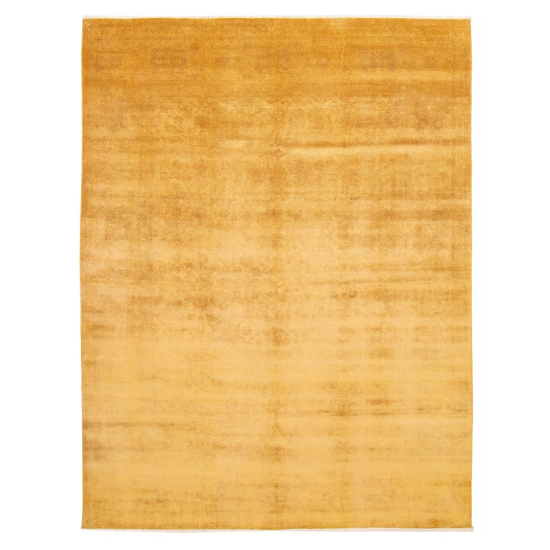 ECARPETGALLERY Hand-knotted Vibrance Gold Wool Rug - 8'10 x 11'7 - Gold - 8'10 x 11'7