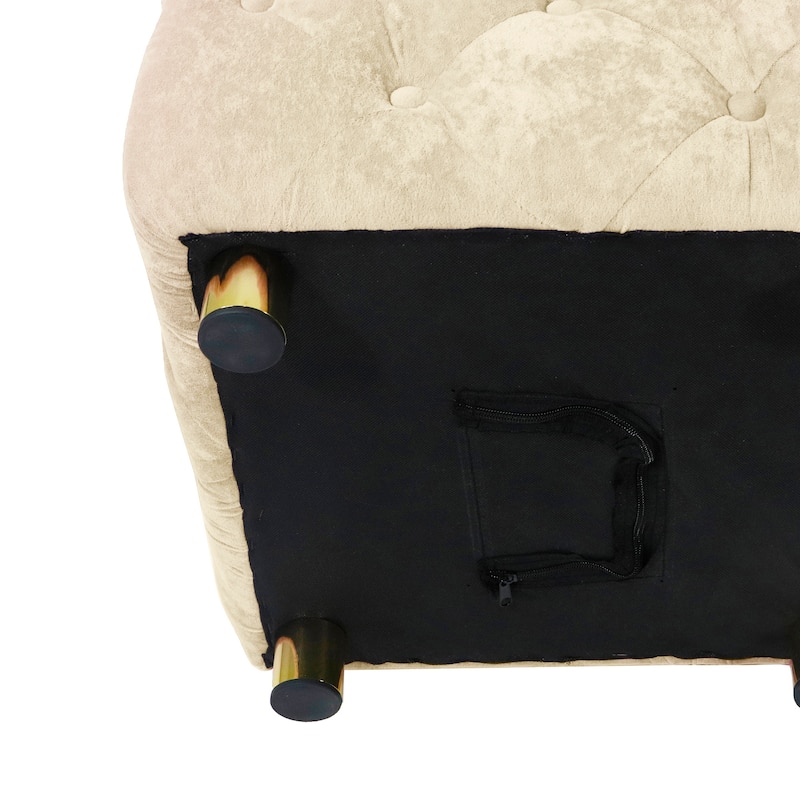 Velvet Upholstered Ottoman, Multi-Functional Dice-Shaped Foot Stool, Dressing Makeup Chair with Hidden Storage Compartment