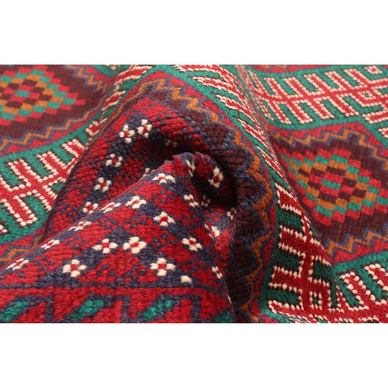 ECARPETGALLERY Hand-knotted Teimani Red Wool Rug - 2'11 x 4'11